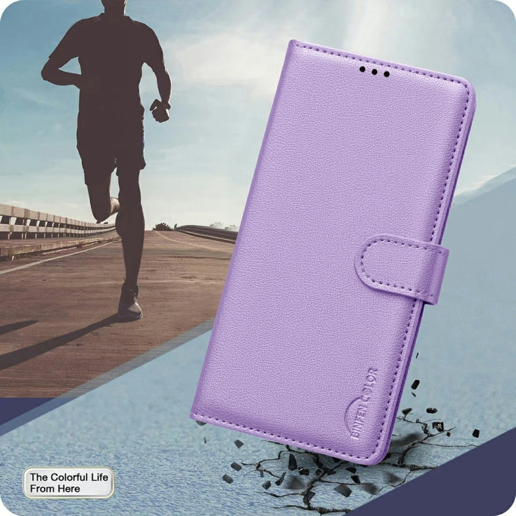 For OnePlus 13 Litchi Texture RFID Anti-theft Leather Phone Case(Purple) - OnePlus Cases by buy2fix | Online Shopping UK | buy2fix