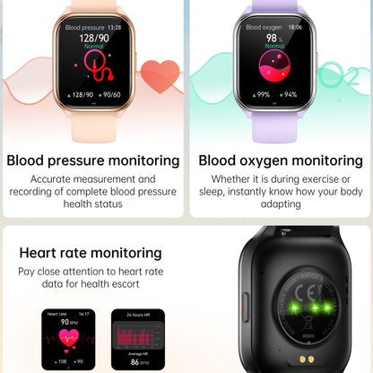 KT73S 1.85 inch Square Screen BT Call Smart Watch, Heart Rate / Blood Pressure / Blood Oxygen / Female Health / Sleep Monitoring(Gold) - Smart Wristbands by buy2fix | Online Shopping UK | buy2fix