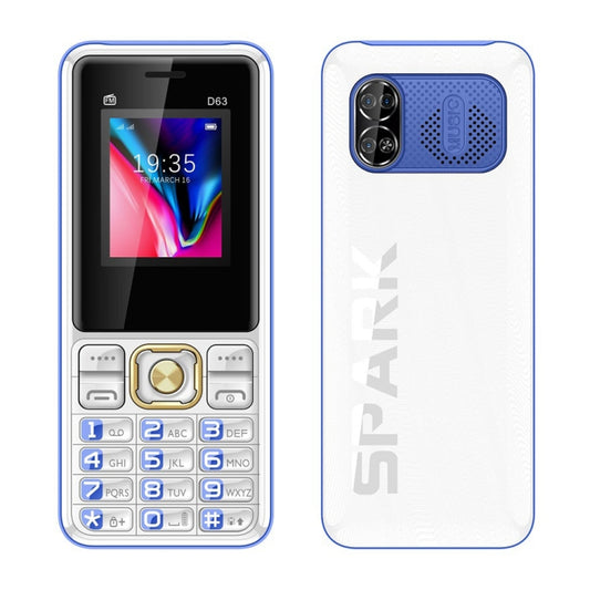 D63 Elder Keypad Phone, 1.77 inch, 3600mAh, SOS, FM, Dual SIM, GSM, Plug:EU Plug(Blue) - Others by buy2fix | Online Shopping UK | buy2fix