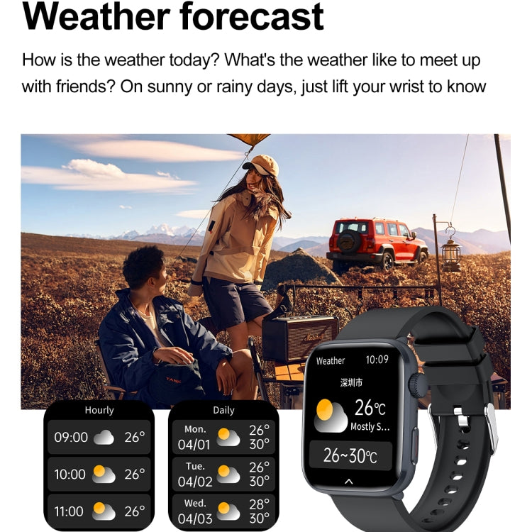 T92 1.81 inch IPS Square Screen Smart Watch, Heart Rate / Blood Oxygen / Blood Pressure(Black) - Smart Watches by buy2fix | Online Shopping UK | buy2fix