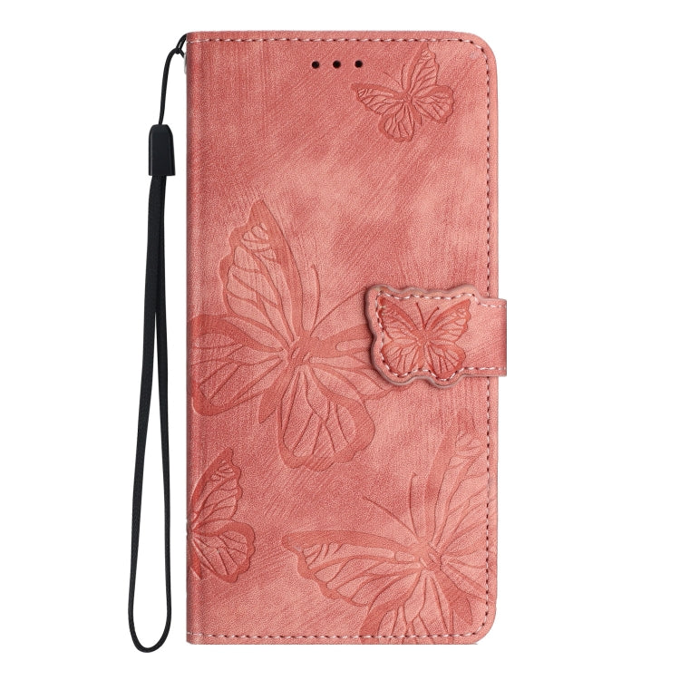 For OnePlus 13 Skin-feel Embossed Butterfly Leather Phone Case(Pink) - OnePlus Cases by buy2fix | Online Shopping UK | buy2fix