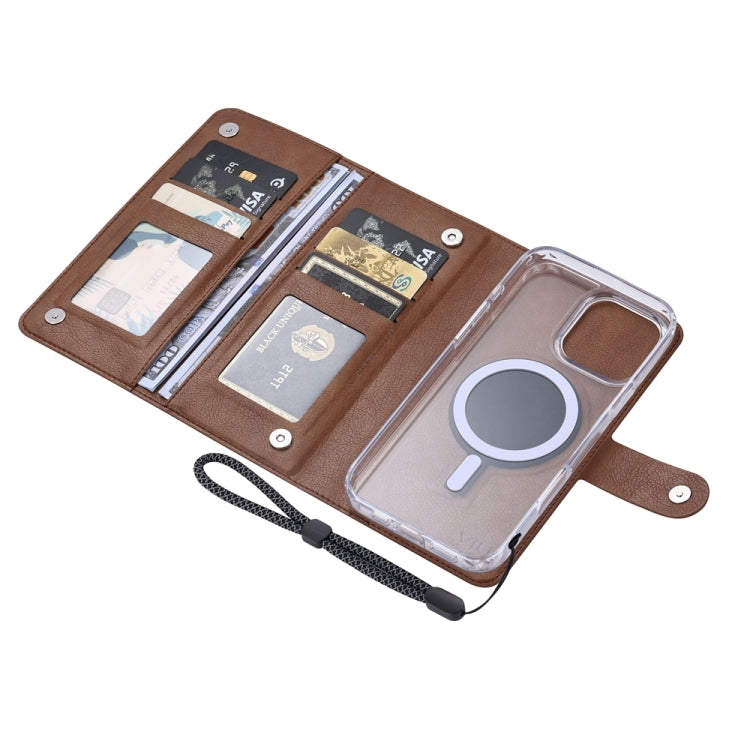 For iPhone 16 Pro ViLi GVS-C Series MagSafe Magnetic RFID Leather Flip Phone Case(Brown) - iPhone 16 Pro Cases by ViLi | Online Shopping UK | buy2fix