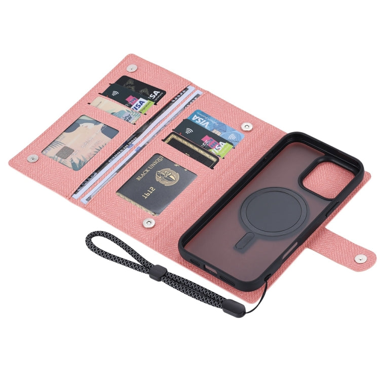 For iPhone 16 Pro ViLi GBS Series MagSafe Magnetic RFID Leather Flip Phone Case(Pink) - iPhone 16 Pro Cases by ViLi | Online Shopping UK | buy2fix