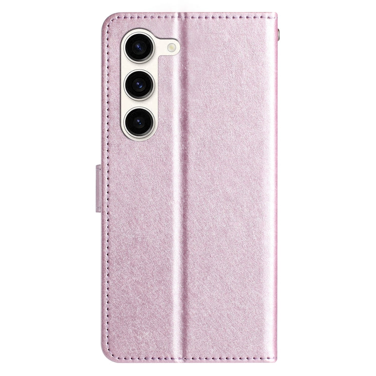 For Samsung Galaxy S25 5G Silk Texture Horizontal Flip Leather Phone Case(Rose Pink) - Galaxy S25 5G Cases by buy2fix | Online Shopping UK | buy2fix