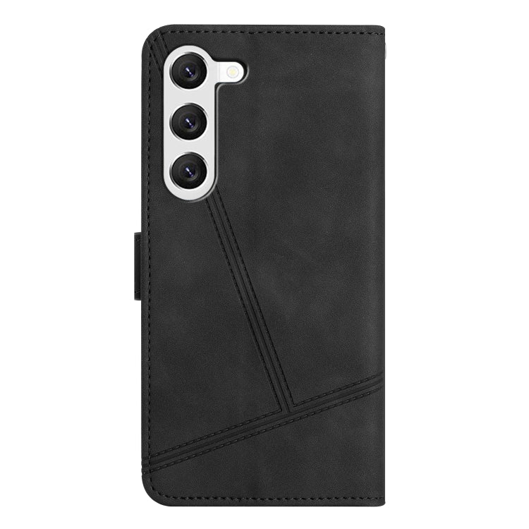 For Samsung Galaxy S25+ 5G Skin-feel Stitching Leather Phone Case(Black) - Galaxy S25+ 5G Cases by buy2fix | Online Shopping UK | buy2fix