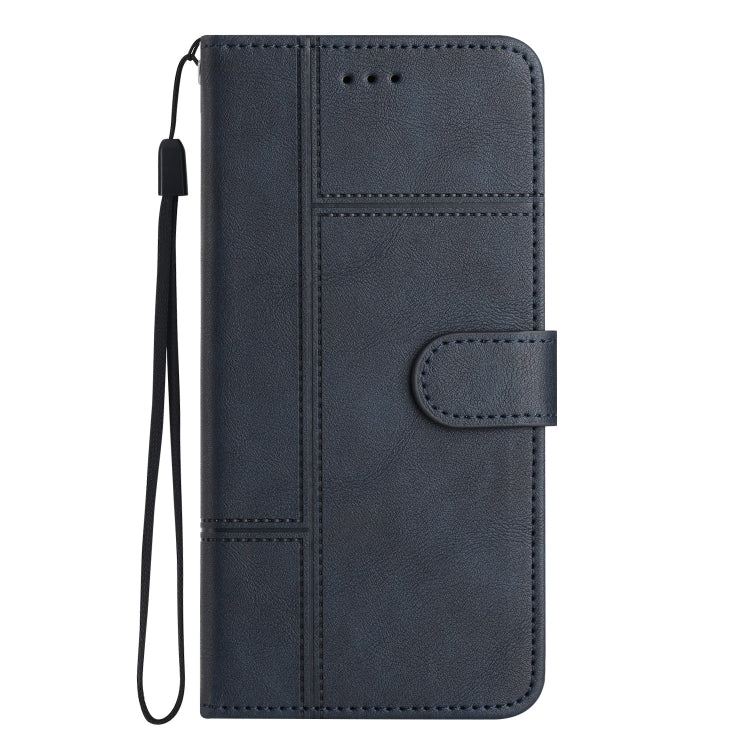 For Samsung Galaxy S25 Ultra 5G Cowhide Texture Stitching Leather Phone Case(Dark Blue) - Galaxy S25 Ultra 5G Cases by buy2fix | Online Shopping UK | buy2fix