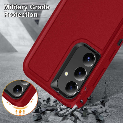 For Samsung Galaxy S24+ / S25+ 5G Rugged PC Hybrid Silicone Phone Case with Holder(Red+Black) - Galaxy S25+ 5G Cases by buy2fix | Online Shopping UK | buy2fix