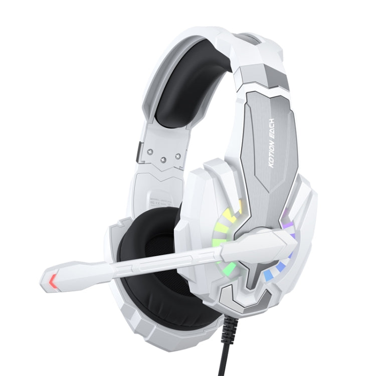 KOTION EACH G9000 Plus On-Ear Gaming Headset with Mic, Length: About 2.1m(Black White) - Multimedia Headset by KOTION EACH | Online Shopping UK | buy2fix