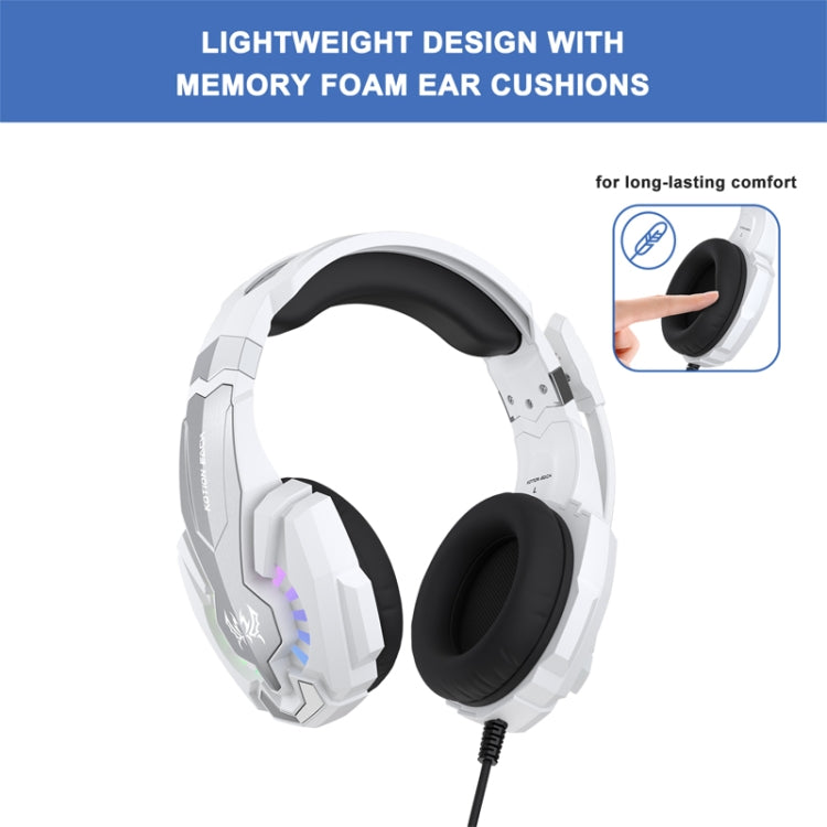 KOTION EACH G9000 Plus On-Ear Gaming Headset with Mic, Length: About 2.1m(Black White) - Multimedia Headset by KOTION EACH | Online Shopping UK | buy2fix