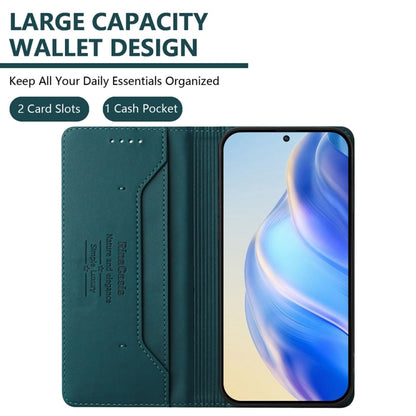 For OnePlus 11 RC01 Dual-Folded Magnetic Suction RFID Leather Phone Case(Dark Green) - OnePlus Cases by buy2fix | Online Shopping UK | buy2fix