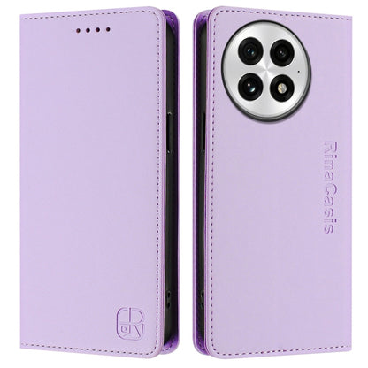 For OnePlus 13 RC01 Dual-Folded Magnetic Suction RFID Leather Phone Case(Light Purple) - OnePlus Cases by buy2fix | Online Shopping UK | buy2fix