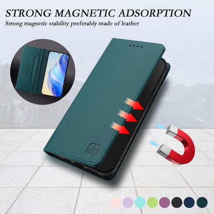 For OnePlus 13 RC01 Dual-Folded Magnetic Suction RFID Leather Phone Case(Dark Green) - OnePlus Cases by buy2fix | Online Shopping UK | buy2fix