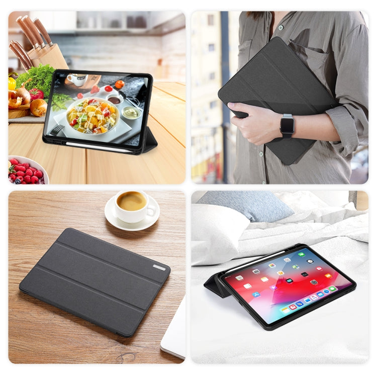 For iPad Air 11 2024 / 2022 / 2020 10.9 DUX DUCIS Domo Series Horizontal Flip Magnetic TPU + PU Leather Case with Three-folding Holder & Pen Slot(Black) - iPad Air (2022) / (2020) 10.9 Cases by DUX DUCIS | Online Shopping UK | buy2fix