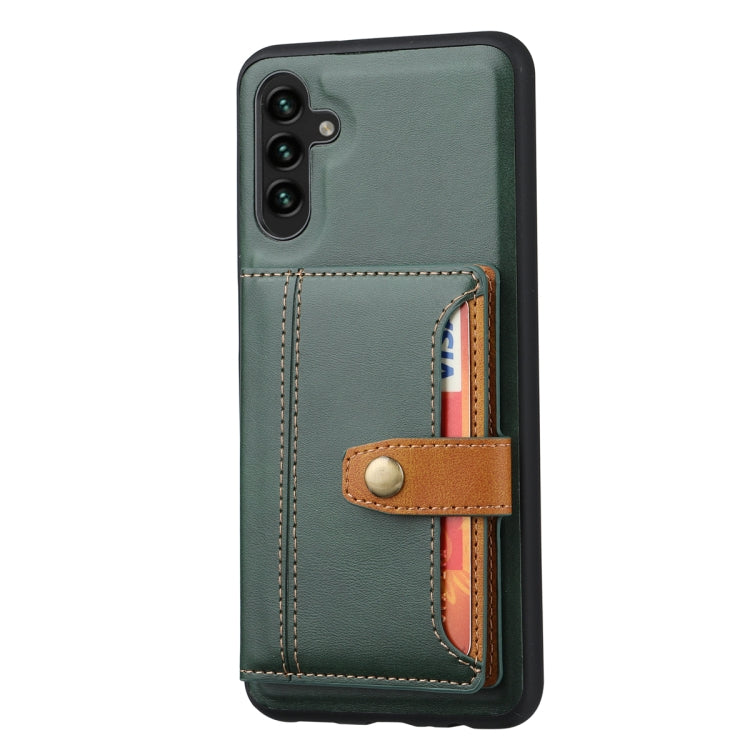 For Samsung Galaxy S25 5G Calfskin Card Slot TPU Hybrid PU Phone Case(Green) - Galaxy S25 5G Cases by buy2fix | Online Shopping UK | buy2fix