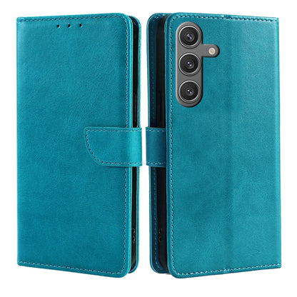 For Samsung Galaxy S25 5G Calf Texture Buckle Flip Leather Phone Case(Light Blue) - Galaxy S25 5G Cases by buy2fix | Online Shopping UK | buy2fix