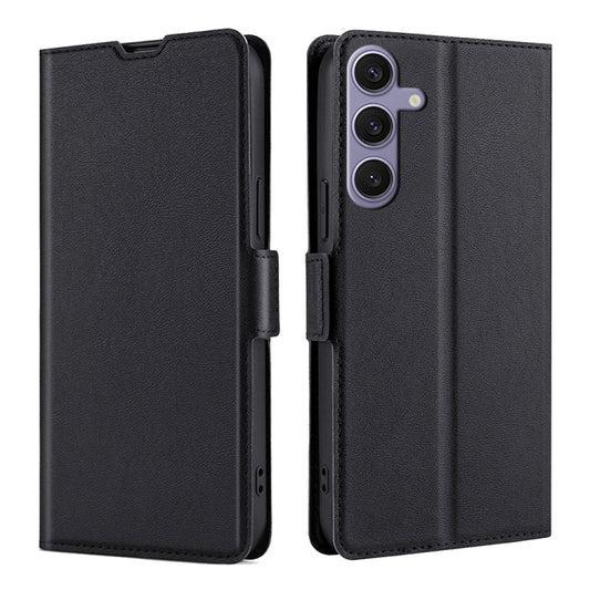 For Samsung Galaxy S25+ 5G Ultra-thin Voltage Side Buckle Horizontal Flip Leather Phone Case(Black) - Galaxy S25+ 5G Cases by buy2fix | Online Shopping UK | buy2fix