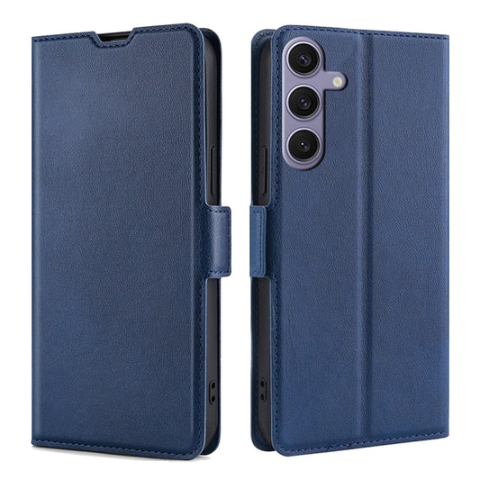 For Samsung Galaxy S25+ 5G Ultra-thin Voltage Side Buckle Horizontal Flip Leather Phone Case(Blue) - Galaxy S25+ 5G Cases by buy2fix | Online Shopping UK | buy2fix