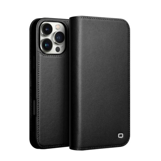 For iPhone 16 Pro Max QIALINO Classic Gen2 Genuine Leather Phone Case(Black) - iPhone 16 Pro Max Cases by QIALINO | Online Shopping UK | buy2fix