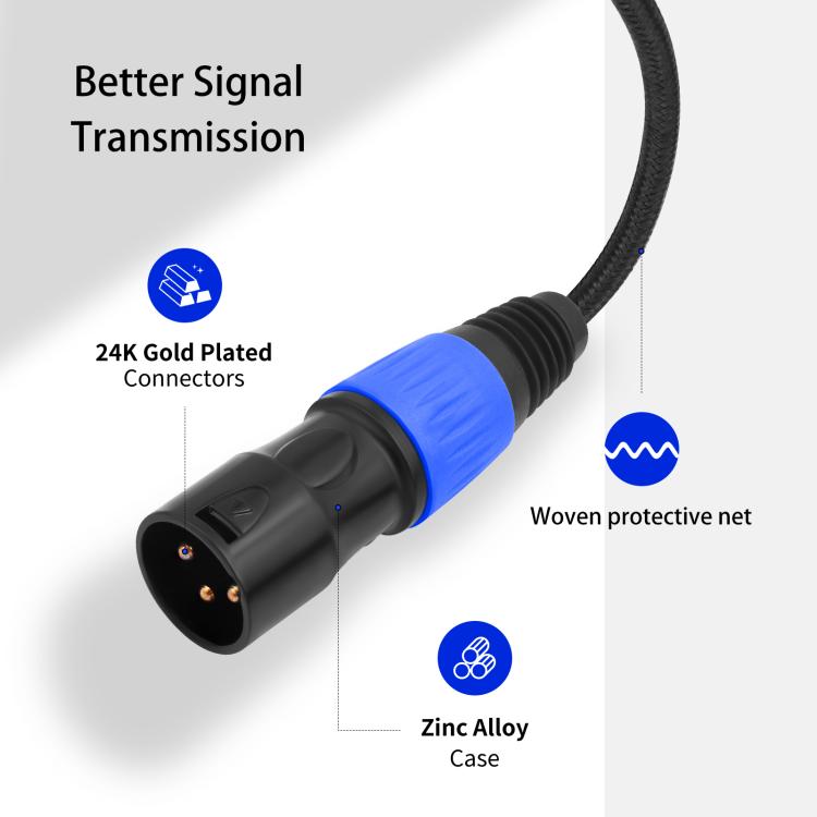 TY015 Type-C Male to XLR Male Stereo Output Audio Cable, Length:1m(Black Blue) - Microphone Audio Cable & Connector by buy2fix | Online Shopping UK | buy2fix