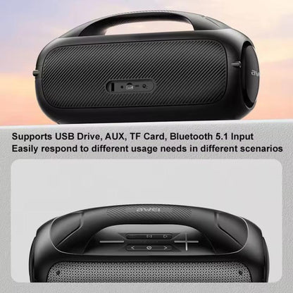 awei Y886 Portable TWS Bluetooth Speaker with Microphone(Black) - Desktop Speaker by awei | Online Shopping UK | buy2fix