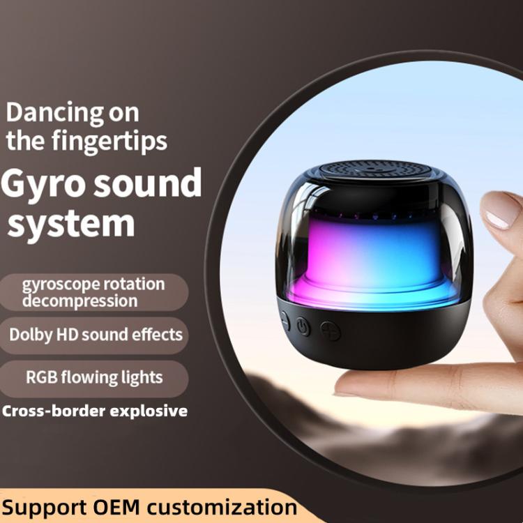 M88 Portable Gyro RGB Atmosphere Light Bluetooth Speaker Subwoofer(Black) - Desktop Speaker by buy2fix | Online Shopping UK | buy2fix