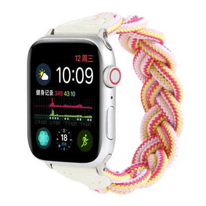 Elastic Woven Watch Band For Apple Watch Ultra 49mm&Watch Ultra 2 49mm / Series 9&8&7 45mm / SE 3&SE 2&6&SE&5&4 44mm / 3&2&1 42mm, Length:160mm(Rose Red Pink) - Watch Bands by buy2fix | Online Shopping UK | buy2fix