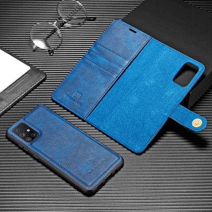 For Samsung Galaxy M51 DG.MING Crazy Horse Texture Flip Detachable Magnetic Leather Case with Holder & Card Slots & Wallet(Blue) - Galaxy Phone Cases by DG.MING | Online Shopping UK | buy2fix