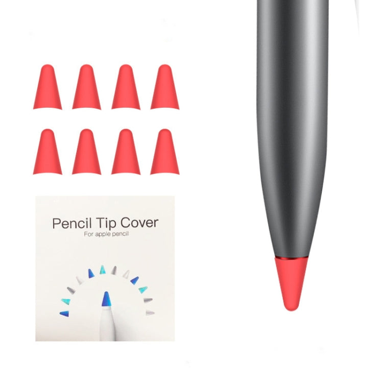 8 PCS Non-slip Mute Wear-resistant Nib Cover for M-pencil Lite (Red) - Pencil Accessories by buy2fix | Online Shopping UK | buy2fix