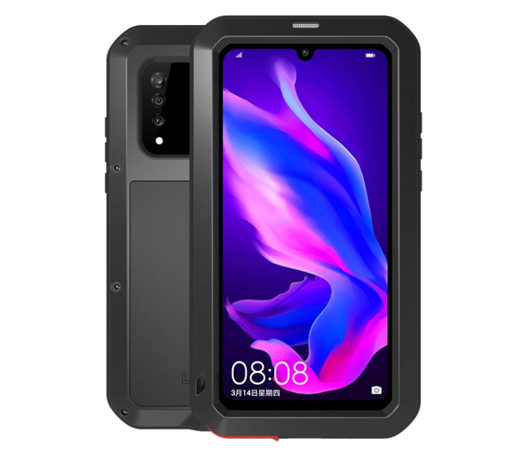 LOVE MEI Powerful Dustproof Shockproof Splashproof Metal + Silicone Combination Case for Huawei P30 Lite (Black) - Huawei Cases by LOVE MEI | Online Shopping UK | buy2fix