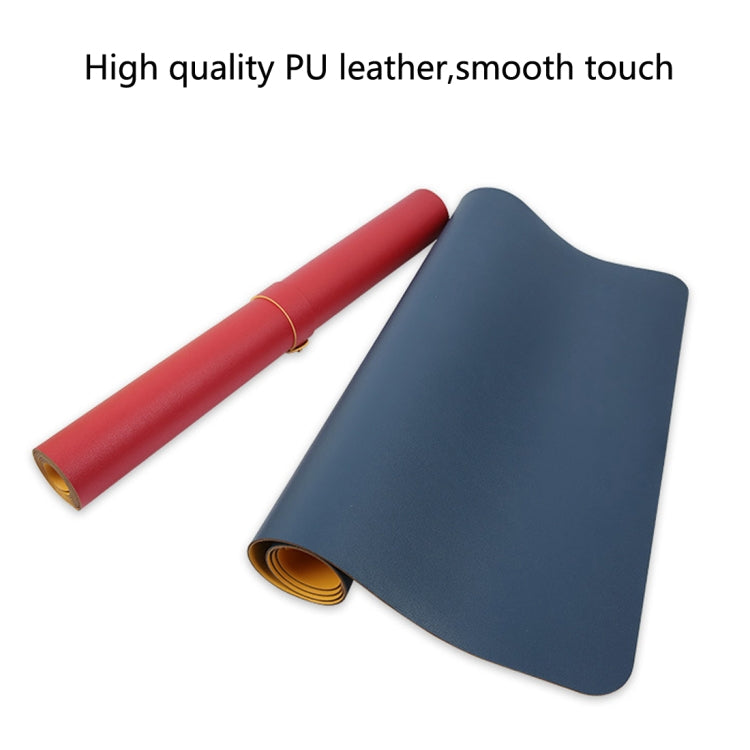 Multifunction Business Double Sided PU Leather Mouse Pad Keyboard Pad Table Mat Computer Desk Mat, Size: 90 x 45cm(Blue + Yellow) - Desk Pads by buy2fix | Online Shopping UK | buy2fix