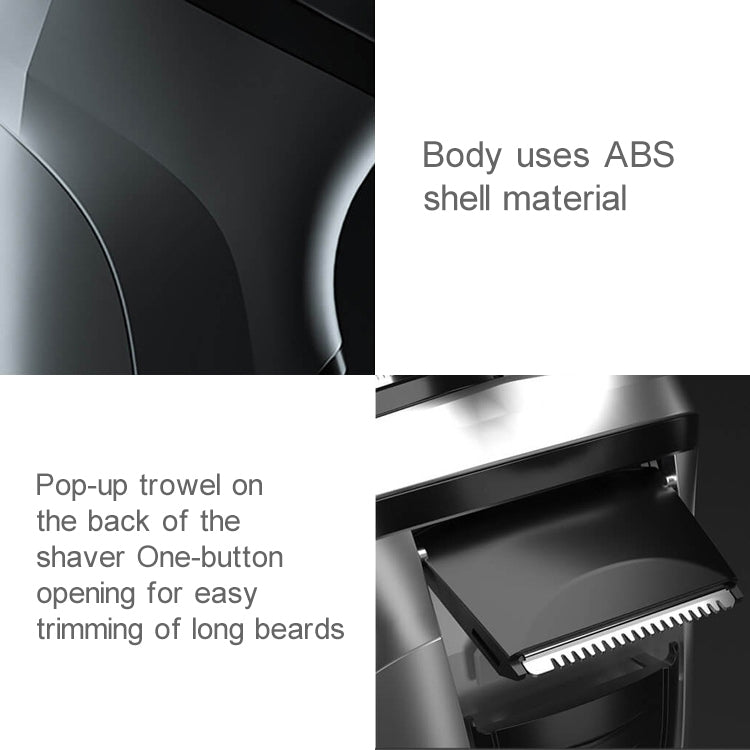 Original Xiaomi ENCHEN Water Proof Triple Rotary Double Ring Blade Shaving Head Electric Rechargeable Shaver For Men(Silver) - Electric Shavers by Xiaomi | Online Shopping UK | buy2fix