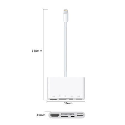 NK-1032 5 In 1 8 Pin to HDMI Multi-function Mobile Phone Converter Adapter (White) - Converter & Adapter by buy2fix | Online Shopping UK | buy2fix