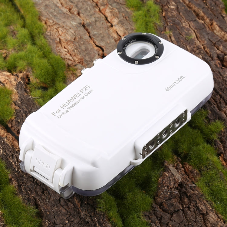 HAWEEL 40m/130ft Waterproof Diving Case for Huawei P20, Photo Video Taking Underwater Housing Cover(White) - Huawei Cases by HAWEEL | Online Shopping UK | buy2fix