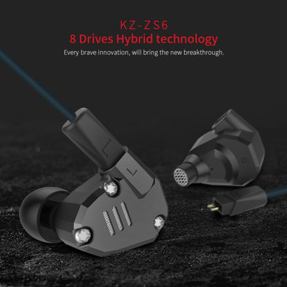 KZ ZS6 Eight Unit Circle Iron Aluminum Alloy In-ear HiFi Earphone without Microphone (Grey) - In Ear Wired Earphone by KZ | Online Shopping UK | buy2fix