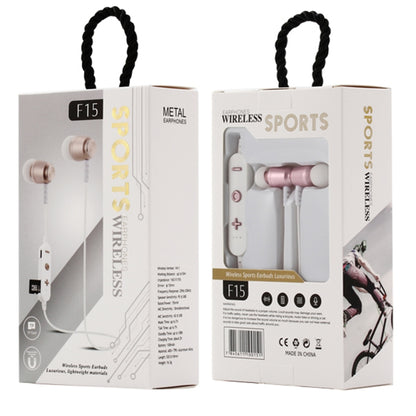 F15 Bluetooth 4.2 Hanging Neck Design Bluetooth Headset, Support Music Play & Switching & Volume Control & Answer(Rose Gold) - Neck-mounted Earphone by buy2fix | Online Shopping UK | buy2fix