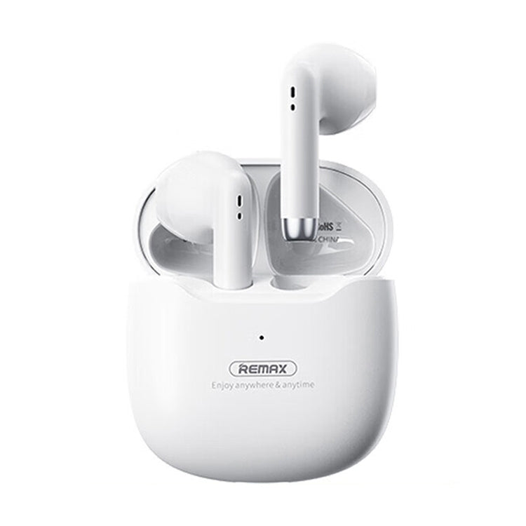 REMAX TWS-19 Semi In-ear Dual Host Wireless Bluetooth Earphones (White) - TWS Earphone by REMAX | Online Shopping UK | buy2fix