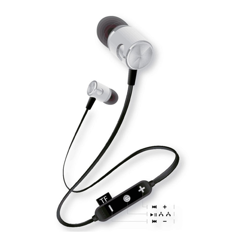 MG-G20 Bluetooth 4.2 Sport Wireless Bluetooth Earphone, Support Card(Silver) - Neck-mounted Earphone by buy2fix | Online Shopping UK | buy2fix