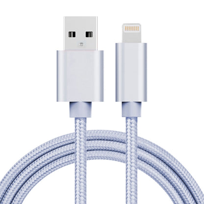 1m 3A Woven Style Metal Head 8 Pin to USB Data / Charger Cable(Silver) - Normal Style Cable by buy2fix | Online Shopping UK | buy2fix