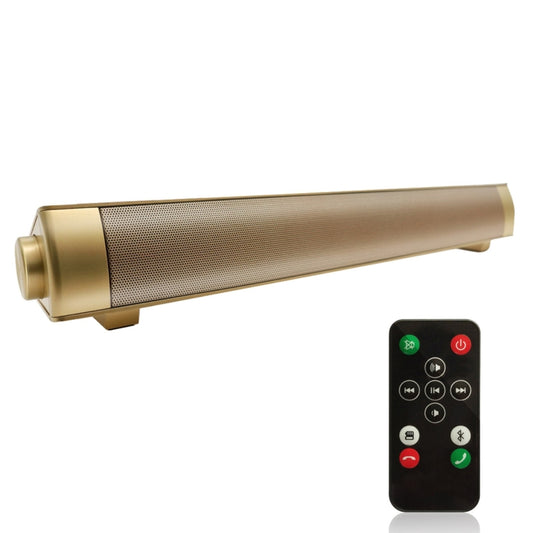 Soundbar LP-08 CE0152 USB MP3 Player 2.1CH Bluetooth Wireless Sound Bar Speaker with Remote Control(Gold) - Desktop Speaker by buy2fix | Online Shopping UK | buy2fix