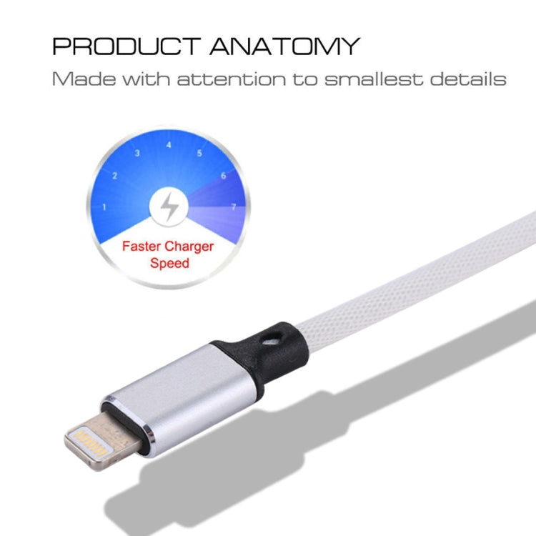 1m 2A USB to 8 Pin Nylon Weave Style Data Sync Charging Cable(White) - Normal Style Cable by buy2fix | Online Shopping UK | buy2fix