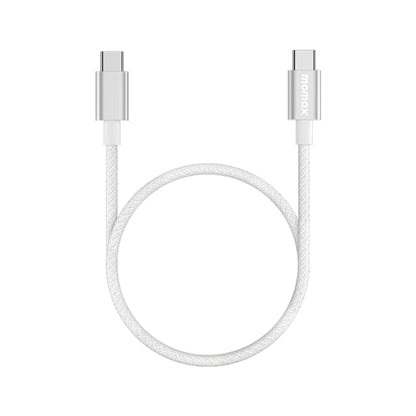 MOMAX DC29 50cm USB-C / Type-C to USB-C / Type-C 60W Braided Data Sync Charge Cable (White) - USB-C & Type-C Cable by MOMAX | Online Shopping UK | buy2fix