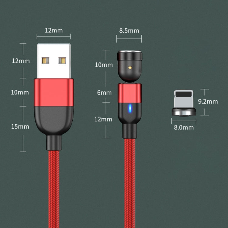 2m 3A Output USB to 8 Pin 540 Degree Rotating Magnetic Data Sync Charging Cable(Red) - Charging Cable & Head by buy2fix | Online Shopping UK | buy2fix