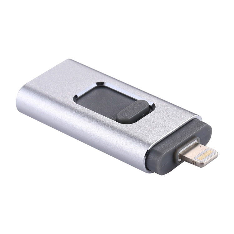 easyflash RQW-01B 3 in 1 USB 2.0 & 8 Pin & Micro USB 32GB Flash Drive(Silver) - U Disk & Card Reader by buy2fix | Online Shopping UK | buy2fix