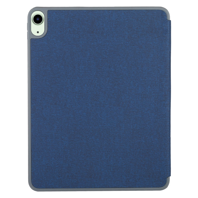 Mutural YASHI Series TPU + PU Cloth Pattern Texture Horizontal Flip Leather Case with Three-folding Holder & Pen Slot & Wake-up / Sleep Function For iPad Air 2022 / 2020 10.9(Blue) - iPad Air (2022) / (2020) 10.9 Cases by Mutural | Online Shopping UK | buy2fix