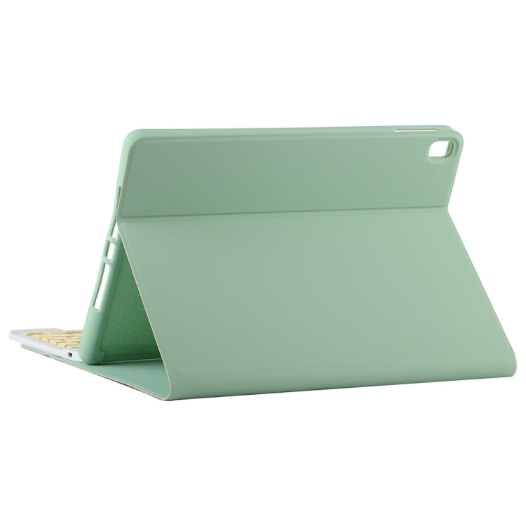 TG11B Detachable Bluetooth Yellow Keyboard + Microfiber Leather Tablet Case for iPad Pro 11 inch (2020), with Pen Slot & Holder (Green) - For iPad Pro by buy2fix | Online Shopping UK | buy2fix