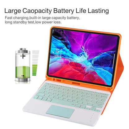 TG11BC Detachable Bluetooth Green Keyboard Microfiber Leather Tablet Case for iPad Pro 11 inch (2020), with Touchpad & Pen Slot & Holder (Orange) - For iPad Pro by buy2fix | Online Shopping UK | buy2fix