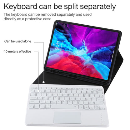 TG11BCS Detachable Bluetooth White Keyboard Microfiber Leather Tablet Case for iPad Pro 11 inch (2020), with Backlight & Touchpad & Pen Slot & Holder (Black) - For iPad Pro by buy2fix | Online Shopping UK | buy2fix