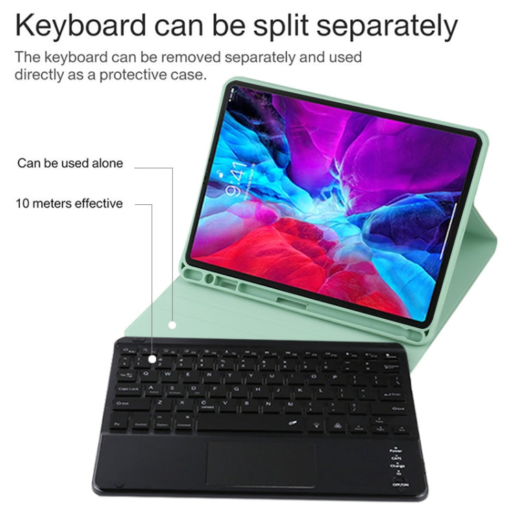 TG11BCS Detachable Bluetooth Black Keyboard Microfiber Leather Tablet Case for iPad Pro 11 inch (2020), with Backlight & Touchpad & Pen Slot & Holder (Green) - For iPad Pro by buy2fix | Online Shopping UK | buy2fix