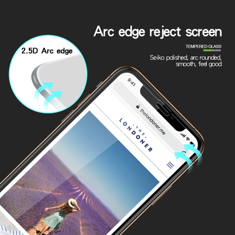 For iPhone 11 Pro / XS / X MOFI 9H Surface Hardness 2.5D Arc Edge Explosion-proof Full Screen Tempered Glass Film(Black) - iPhone X & XS Tempered Glass by MOFI | Online Shopping UK | buy2fix