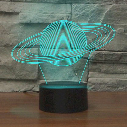 Saturn Shape 3D Colorful LED Vision Light Table Lamp, USB Touch Version - Novelty Lighting by buy2fix | Online Shopping UK | buy2fix